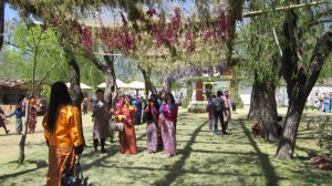 The first annual Flower and Garden Show in Paro. It commemorated the last king's birthday - he's 60. Note the formal dress.