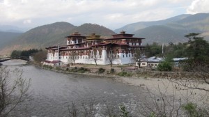 The Punakha Dzong, an ancient temple and seat of local government