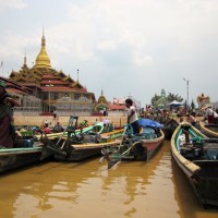At a higher elevation lies the large, shallow Inle Lake.  People boat to one end of it, to the market and the Shwe Indein pagoda, from all over the lake.