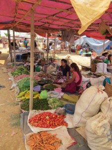 The market at the end of Inle Lake